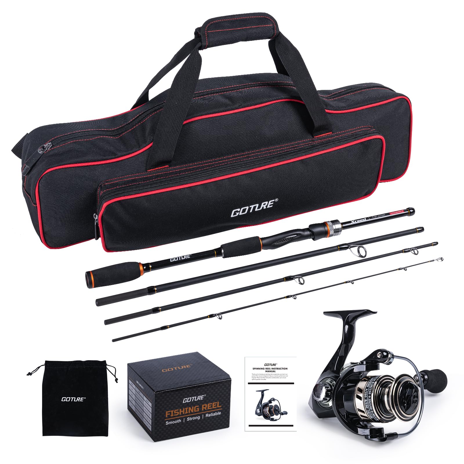 Reel Bag - Goture Tragbare Spinnrute und Rollen-Kombination mit