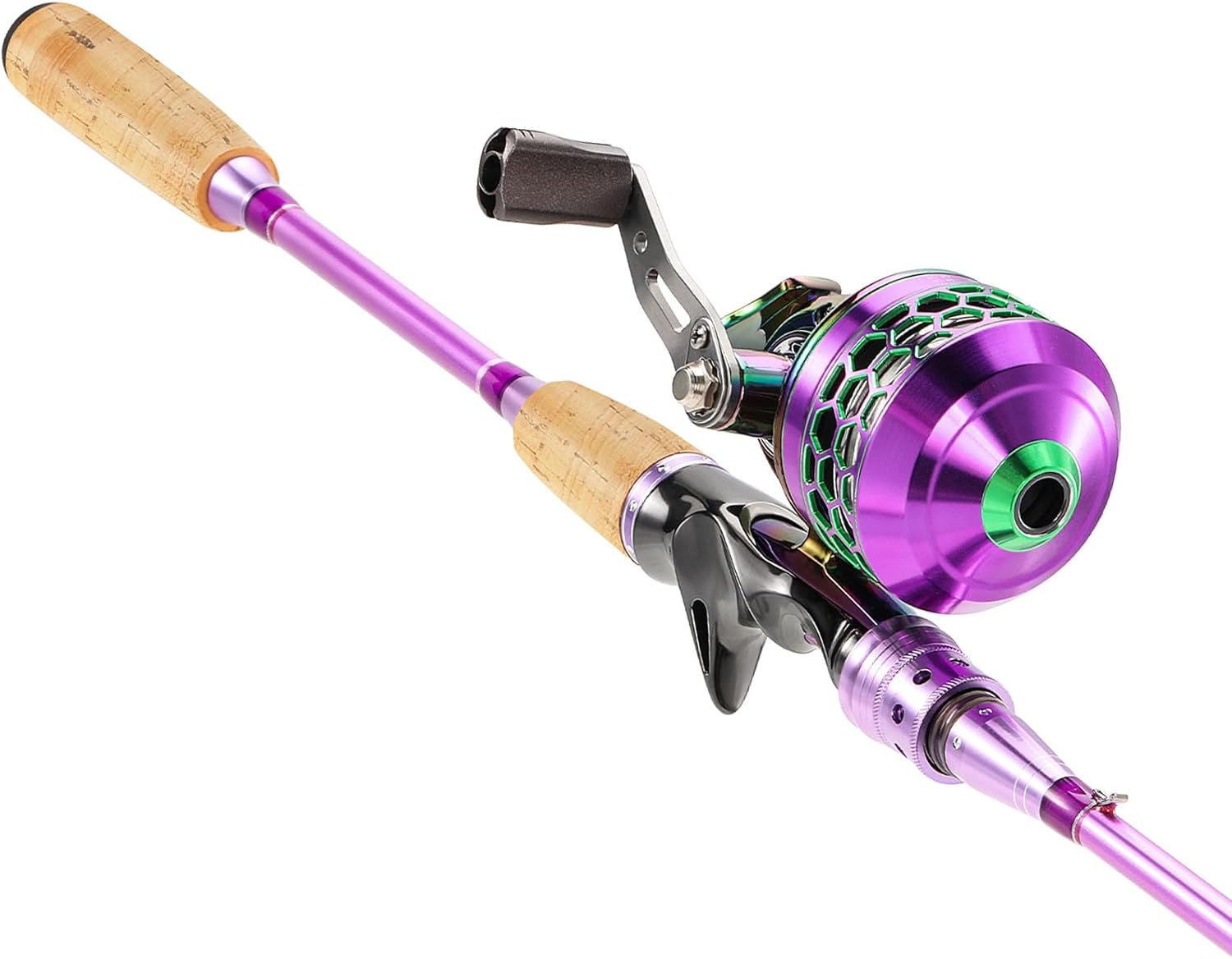 Spincast Reel - Spincast Angelruten- und Rollen-Kombination, 2-teilige mittelschwere