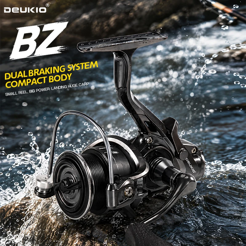 Surf Reel - DEUKIO Mini Angelrolle mit Doppelbremsen-Design für
