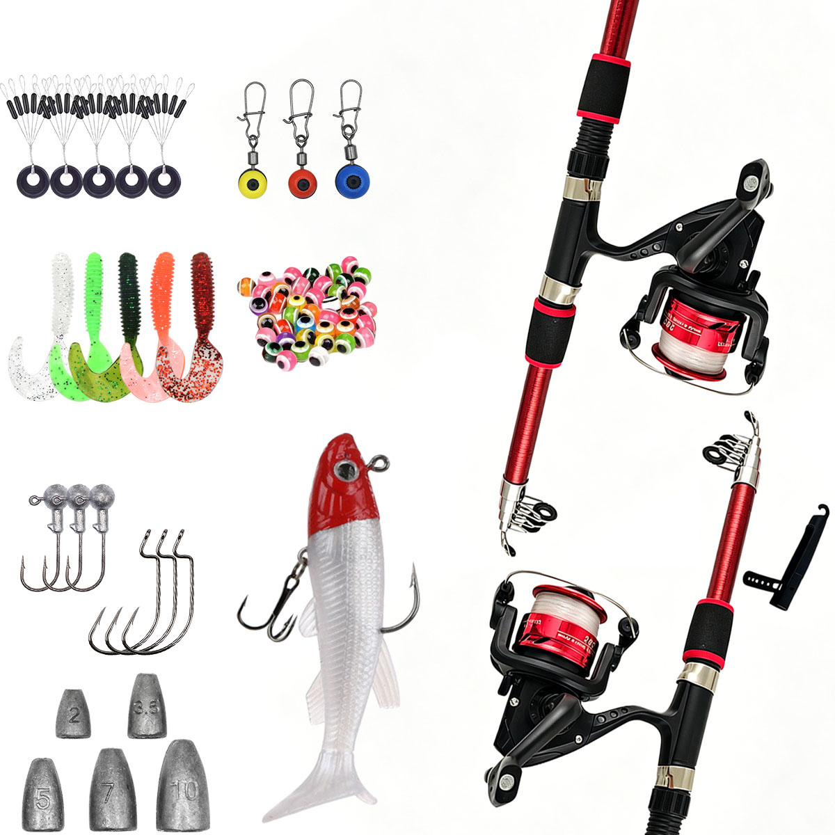 Spinnruten- und Rollen-Set, 1, – Spincast Reel Bewertung und Preis